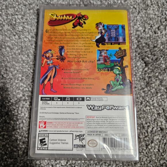Shantae Nintendo Switch Game Limited Run #083 083 w/ Box Protector - Picture 2 of 3